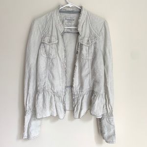 SOLD-Anthropologie “Louie”  ruffle linen jacket